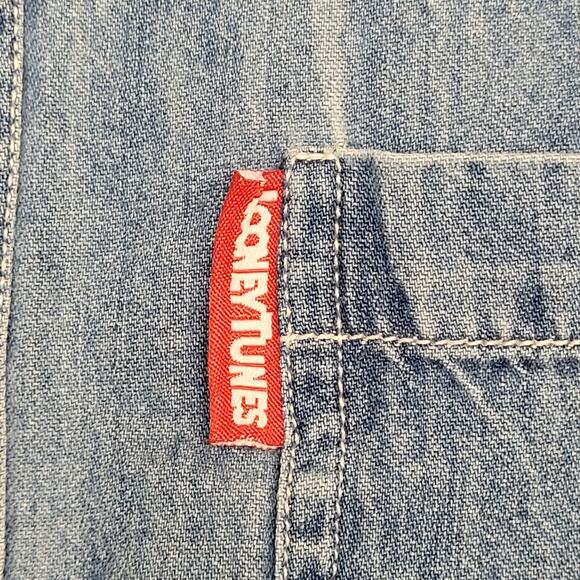 Vintage 1995 Bugs-Bunny Denim Shirt L/XL 23x30 Looney-Tunes - Picture 16 of 16